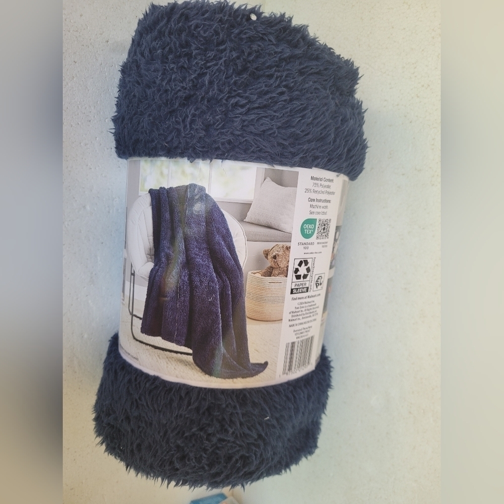 Cozy Home Navy Throw Blanket